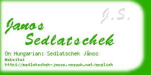 janos sedlatschek business card