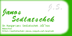 janos sedlatschek business card